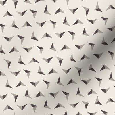 arrows - cloudy silver taupe _ creamy white _ purple brown - simple small scale geometric