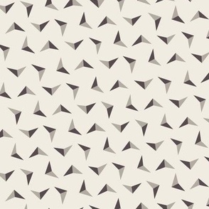 arrows - cloudy silver taupe _ creamy white _ purple brown - simple small scale geometric