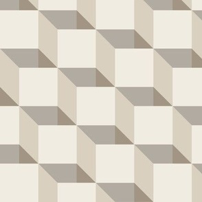 folds - bone beige _ cloudy silver taupe _ creamy white _ khaki brown - optical geometric