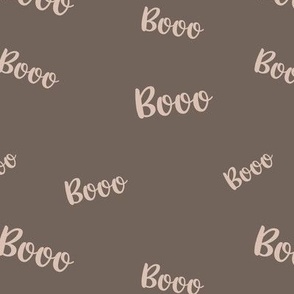 Retro halloween text design - boo fright night funny scary typography vintage blush on moody brown