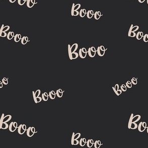Retro halloween text design - boo fright night funny scary typography vintage blush on charcoal gray