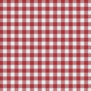 Small - Cherry Red Gingham - .25" Squares
