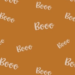 Retro halloween text design - boo fright night funny scary typography vintage sand on ochre orange