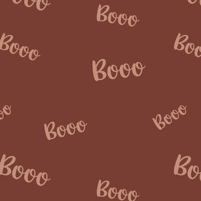 Retro halloween text design - boo fright night funny scary typography vintage blush beige on vintage red