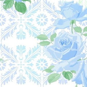 Shahar Damask Floral blueberry