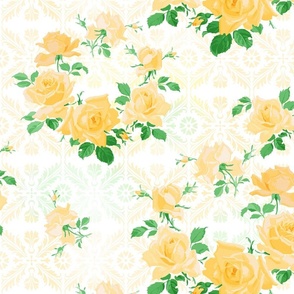 Shahar Damask Floral buttercup