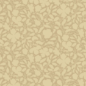 medium-Dutch white beige loose florals on tiny chevron textured backround