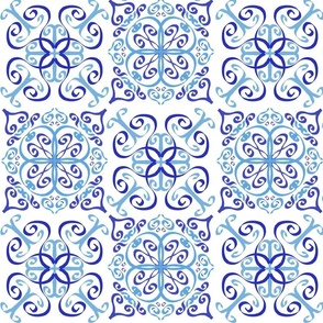 Mediterranean Tile Design in Blues