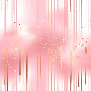 Pink, Gold & White Abstract
