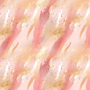 Pink & Gold Abstract Paint