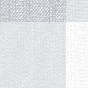 Twill Textured Gingham Check Plaid (6" squares) - Silver Half-Dollar Gray and White  (TBS197)
