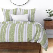 French Country Floral Stripe Green