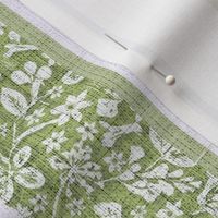 French Country Floral Stripe Green