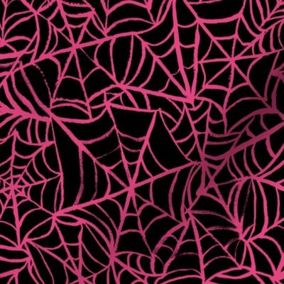 Spiderwebs - Medium Scale - Black and Hot PInk Halloween Goth Spider Web Gothic Cobweb