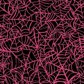 Spiderwebs - Medium Scale - Black and Hot PInk Halloween Goth Spider Web Gothic Cobweb