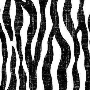large reverse tiger wave vertical in black and white linen