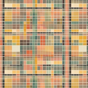 Bauhaus Multicolor Abstract Checkerboard