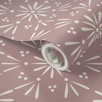 geo floral 02 - creamy white _ dusty rose pink - simple sweet geometric