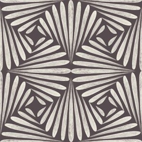 scallop fans ogee _ creamy white_ purple brown _ art deco geometric