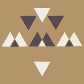 triangles 02 - creamy white _ lion gold _ purple brown - hand drawn sparse geometric