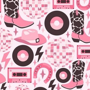 Pink Disco Cowgirl Pattern