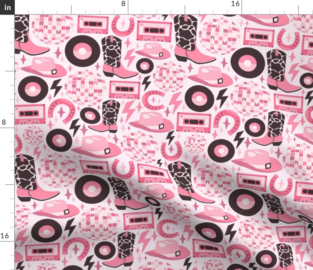 Pink Disco Cowgirl Pattern