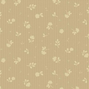 small-Airy Dutch white beige small round florals and leaves on tiny chevron textured backround