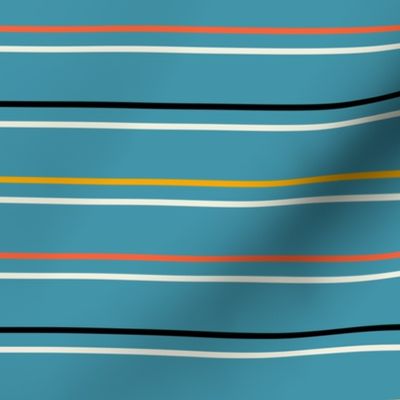 Bauhaus Stripe | Teal | Large