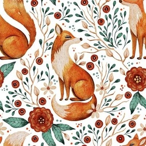 Forest fox floral design