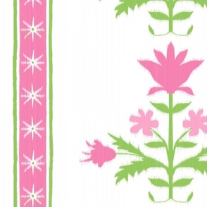 Tulip Indienne Stripe Hot Pinks and green copy