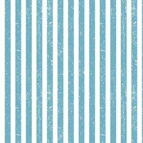 Weathered sky blue stripes on white vertical