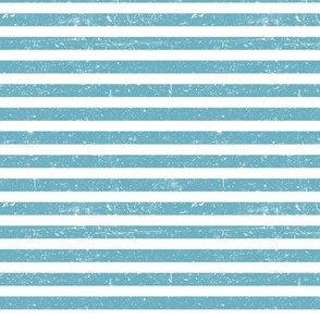 Weathered  sky blue stripes on white horizontal 