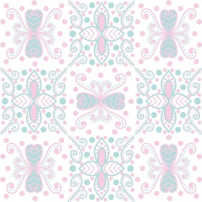 Pastel Pink and Mint Tile Design