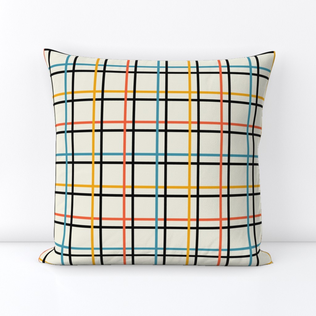 Bauhaus Windowpane Check | Ivory Multi | Large