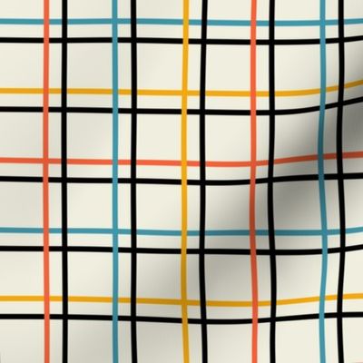 Bauhaus Windowpane Check | Ivory Multi | Medium