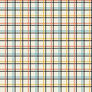 Bauhaus Windowpane Check | Ivory Multi | Medium