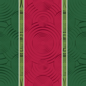 Christmas Red and Green Stripe with Disc Texture 4800— circles, discs, texture, joy, Noel, holiday, merry, tablecloth, bedding—4800, v01