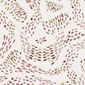 In the Flow Daydream Collection Abstract artistic flow floral watercolor cream white, brown, wine pink, light green 