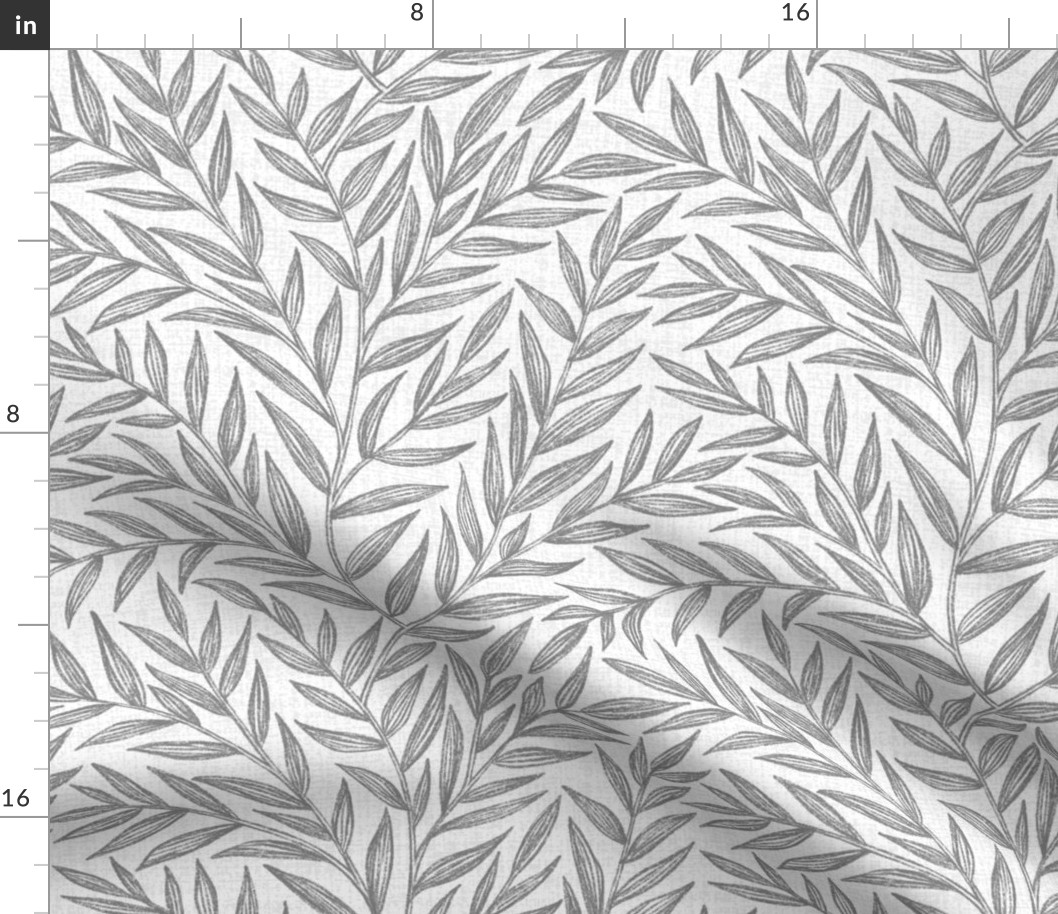 Textured Leaves - Gray - Regular Scale