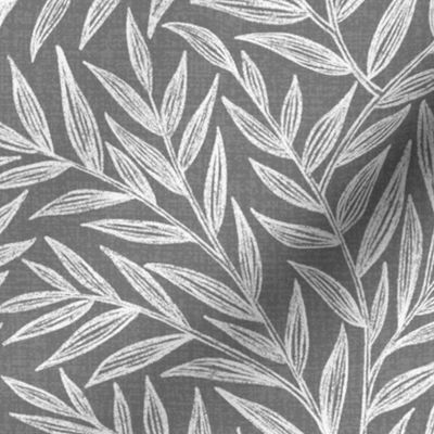 Textured Leaves - Gray Bkgrd - Regular Scale