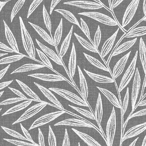 Textured Leaves - Gray Bkgrd - Regular Scale