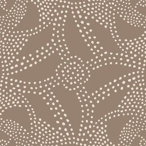 Star Pattern in Dots, ecru and beige