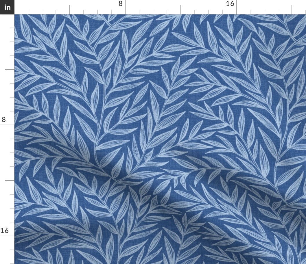 Textured Leaves - Dark blue bkgrd - Regular Scale