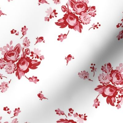  Vintage Red Spray Roses on white