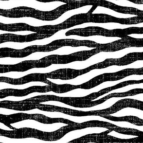 large reverse tiger wave horizontal in black and white linen