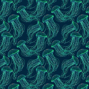 Jellyfish Tendrils - 'Glow' Green Palette