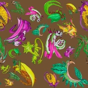 Tropical fruit dragons.