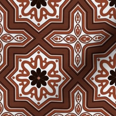 Red, White, and Black geometric pattern inspired by Moroccan and Moorish Zellige Design