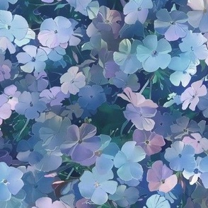 Phlox Flowers in Shades of Blue