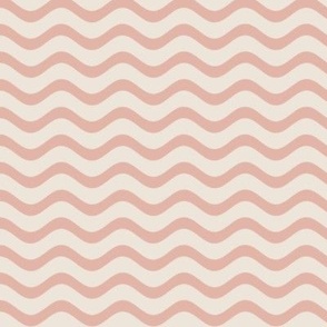 Wavy Lines // Pink on Cream Background 
